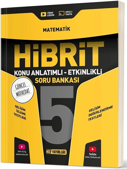 Hız Yayınları 5. Sınıf Matematik Hibrit Konu Anlatımlı Soru Bankası Yeni ürün görseli 1