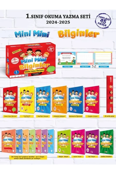Kırmızı Beyaz 1.Sınıf Okuma Yazma Seti Mini Mini Bilginler Okuma Yazma Öğreniyor ürün görseli 1