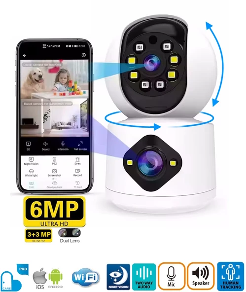 MPIA AOI Dual Lens 360° Görüş Hareketli Wireless Akıllı Kamerası Türkçe (carecampro) Uygulama ürün görseli 1