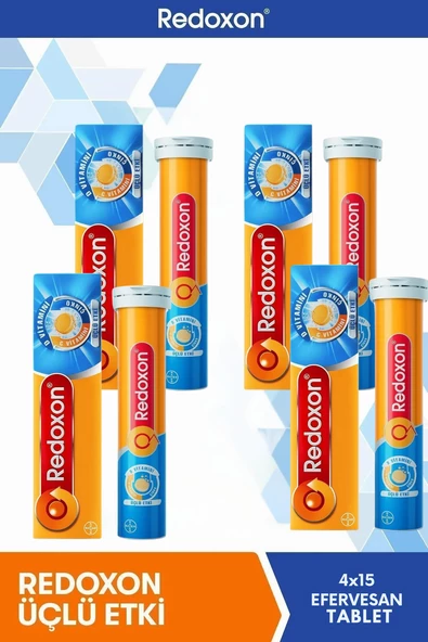 Redoxon Üçlü Etki 15 Efervesan Tablet 4'lü Paket ürün görseli 1