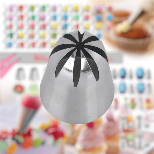 Büyük Boy Kapalı Yıldız 8 Diş Krema Duyu 36x3x47 Mm | İthal Krema Torbası Hediye (DY-902) ürün görseli 1