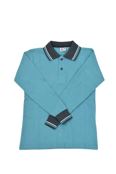 Kolej Polo Yaka Sweat Yeşil Füme BGL-ST03879 ürün görseli 1