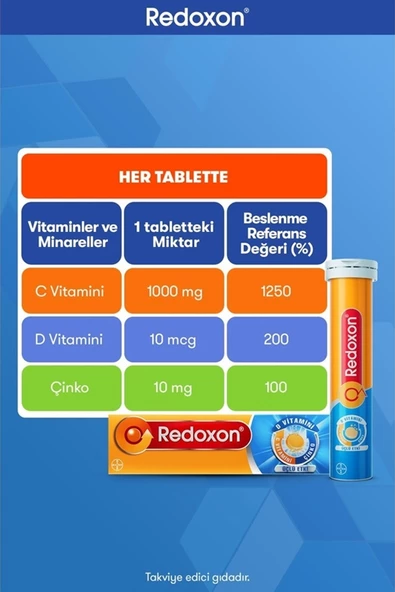 Redoxon Üçlü Etki 30 Efervesan Tablet - Resim 5
