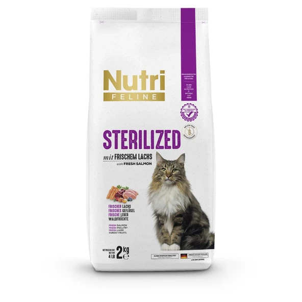 Nutri Feline 2Kg Yetişkin Somon Etli Adult Sterilized Kedi Maması ürün görseli 1
