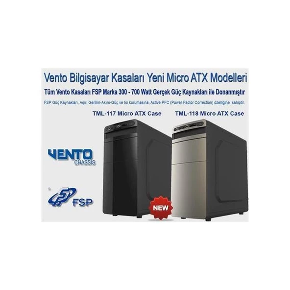 Asus Vento Cıo Tml117 Mıcro Atx Siyah Kasa 400W ürün görseli 1
