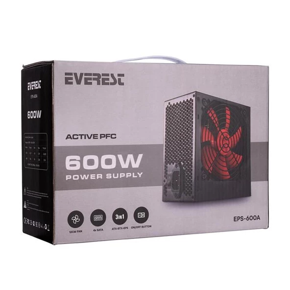 EVEREST EPS-600A 600W POWER SUPPLY - Resim 3