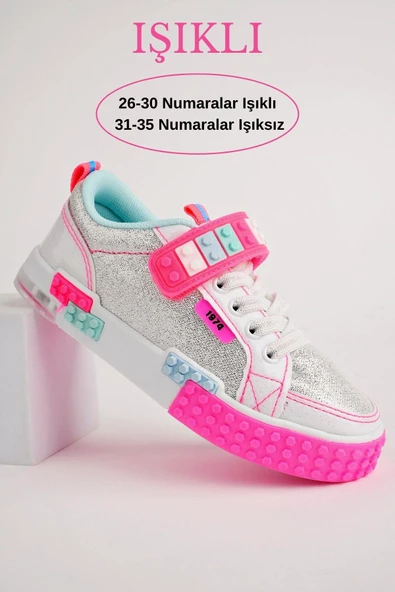 Muggo SONİC Garantili Legolu Bağcıklı ve Cırtlı Ortopedik Çocuk Sneaker Spor Ayakkabı ürün görseli 1