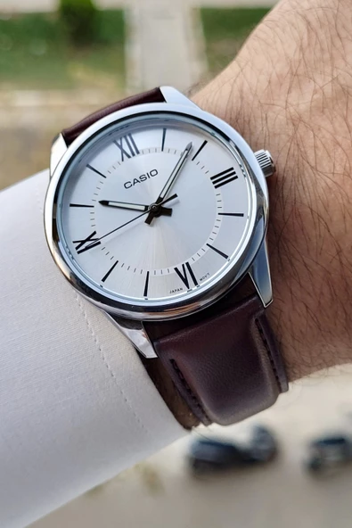 Casio CSISTE88 Kasası Gümüş Kordonu Kahverengi Renk Hediye Paketli Erkek Kol Saati ürün görseli 1