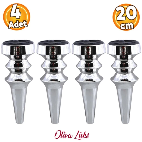 Oliva Krom 20 cm Mobilya Kanepe Koltuk Tv Ünitesi Konsol Yükseltme Yükseltici Ayağı Ayakları 4 Adet ürün görseli 1