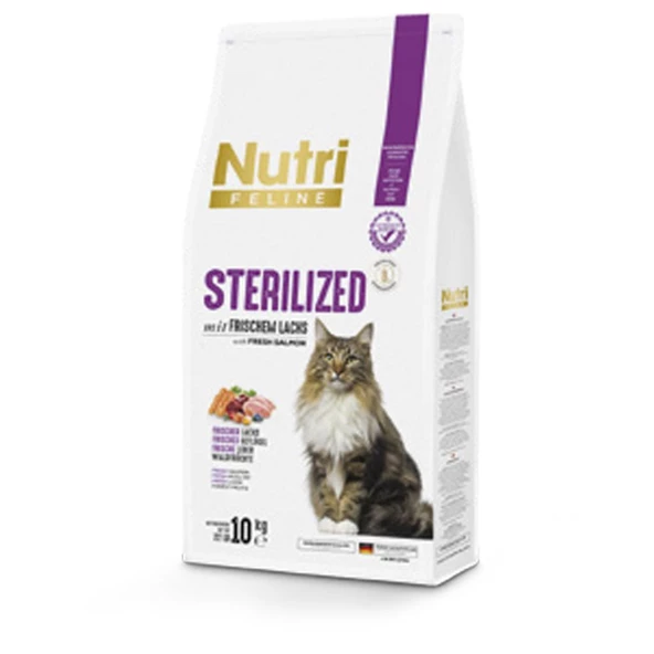 Nutri Feline 10Kg Yetişkin Kısırlaştırılmış Somonlu Adult Sterilised Kedi Maması ürün görseli 1