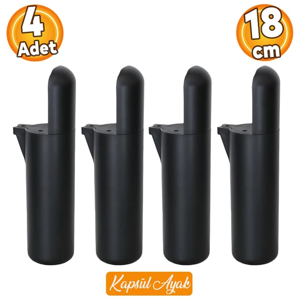 Kapsül Bohem Mobilya Kanepe Tv Ünitesi Koltuk Konsol Yükseltici Ayağı Ayakları Siyah 18 cm 4 Adet ürün görseli 1