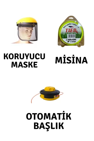 Motorlu Tırpan Seti Koruyucu Maske-Misina-Otomatik Başlık ürün görseli 1