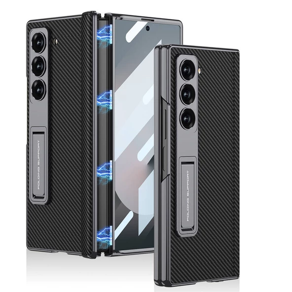 ​Galaxy Z Fold 6 Kılıf Deri Kalem Bölmeli Standlı Kıpta Premium Kılıf ürün görseli 1
