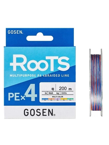 Gosen X4 Roots PE 4 Örgü Spin İpi 200mt Multi Color ürün görseli 1