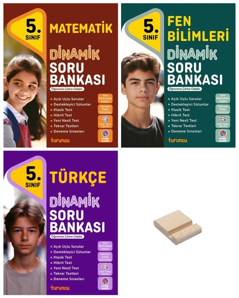 5. Sınıf 2025 Turuncu Dinamik Matematik Fen ve Türkçe Soru Bankası 3lü Set ürün görseli 1
