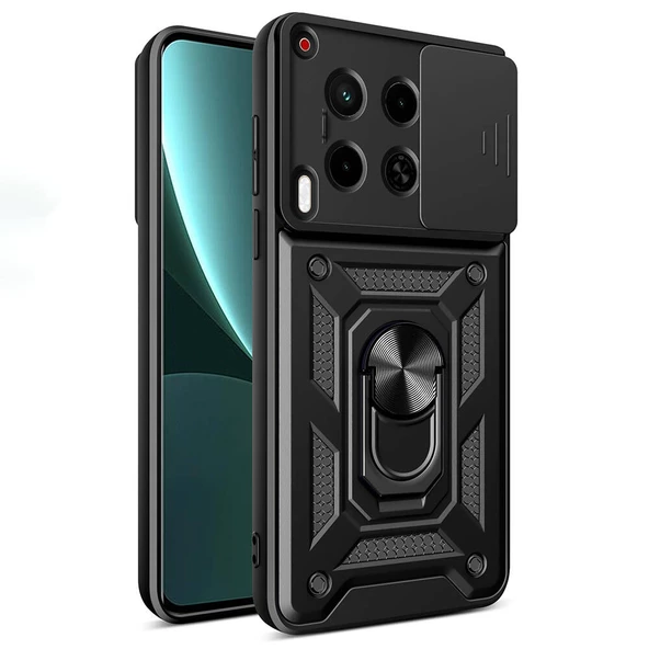 Tecno Camon 30 Kılıf Magnetik Standlı Kamera Korumalı Sürgülü Vega Kapak ürün görseli 1