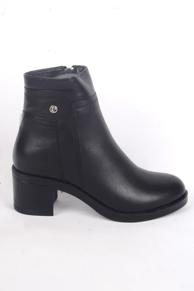 Pierre Cardin 54063 Yandan Fermuarlı Yüksek Topuklu Yarım Bilek Kadın Siyah Kışlık Bot ürün görseli 1