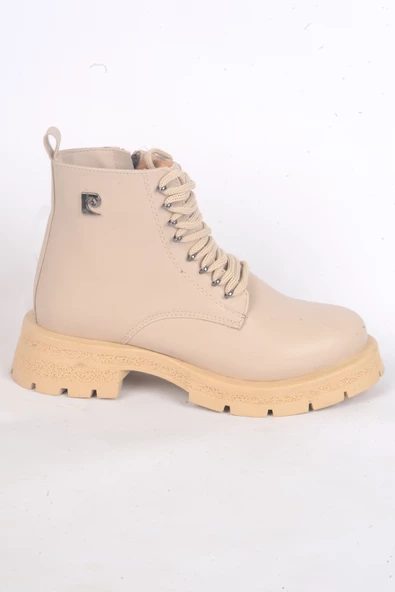 Pierre Cardin 54193 Ortapedik Taban Bğcıklı Geniş Tabanlı Hafifi Topuklu Krem Kadın Kışlık Bot ürün görseli 1