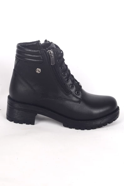 Pierre Cardin 54071 Ortapedik Taban Bağcıklı Yandan Fermuarlı Hafifi Topuklu Siyah Kadın Kışlık Bot ürün görseli 1