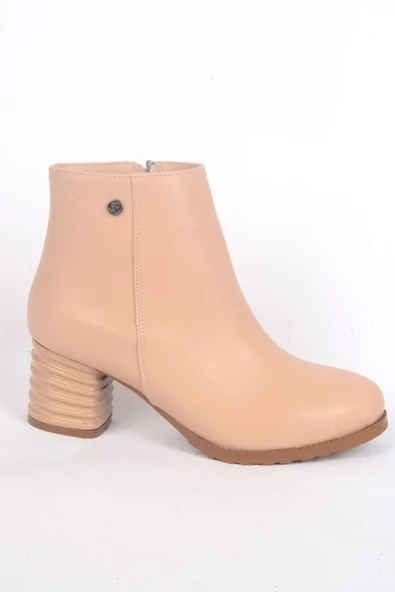 Pierre Cardin 52524 Yandan Fermuarlı Hafif Topuklu Bej Kadın Kışlık Bot ürün görseli 1