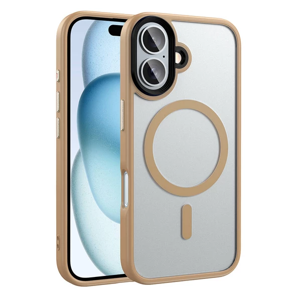 iPhone 16 Plus Kılıf Mat Arka Yüzey Wireless Şarj Özellikli Flet Magsafe Kapak ürün görseli 1