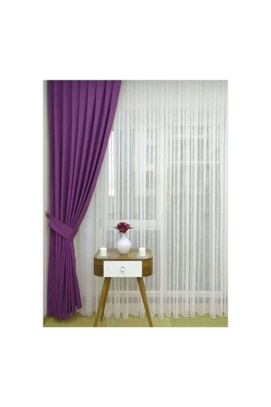 Mor Ada Fon Perde Normal Pile 1'E 2,5 PİLE - Resim 4