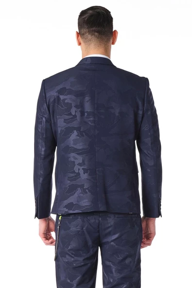 CEKMON Erkek Regular Fit Zincir Detaylı Blazer Rahat Klasik Ceket - Resim 11