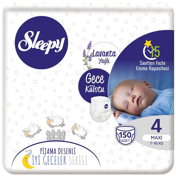 Gece Külotu Lavanta Yağlı 4 Numara Maxi 150 Adet ürün görseli 1