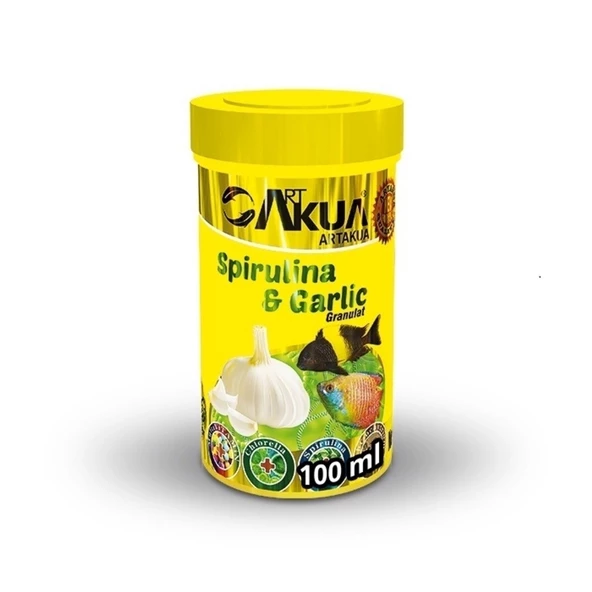 Artakua Spirulina Garlic 250 ML Sarımsaklı Balık Yemi 1,7 MM ürün görseli 1