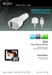 Dexim DCA212 Apple iPhone 4 /4S Araç Şarjı + Kablo thumbnail 2