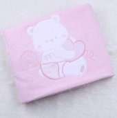 Triko İşlemeli Battaniye  42518-1 Pembe thumbnail 1
