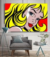 Pop-Art Kadın - Pop Art Kanvas Tablo thumbnail 1