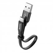 Kısa Type-C Şarj Kablosu Baseus Nimble 23cm Siyah thumbnail 1