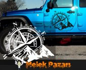 Pusula, Dağ Araba Sticker. Oto Çıkartma thumbnail 1