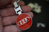 Audi Logo Krom Metal Çift Yön Anahtarlık thumbnail 2