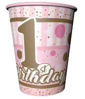 BARDAK 1 BİRTHDAY PEMBE 8Lİ thumbnail 3