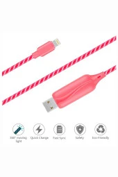 Doppler I-Cable Micro USB Işıklı, Pembe, Şarj Kablosu thumbnail 2