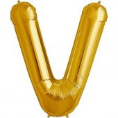 FOLYO BALON V HARF GOLD 102CM (DÜ 50) thumbnail 2