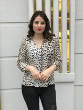 Leopar Desenli Bluz - Şifon thumbnail 2