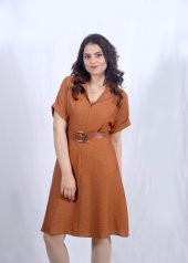 Taba Rengi Kısa Elbise thumbnail 2