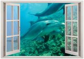 Pencere, Yunuslar Duvar Sticker thumbnail 1