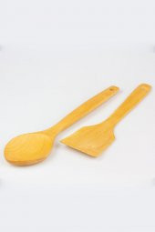 Ahşap Spatula ve Ahşap Servis Kaşığı 2 li Set thumbnail 2