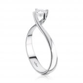 Swarovski Taşlı Özel Tasarım 925 Ayar Gümüş Sarmal Tektaş thumbnail 2