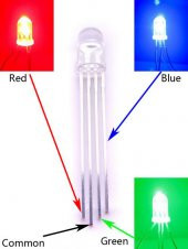 5mm Şeffaf Rgb Led - 4 Bacaklı Ortak Anot thumbnail 2