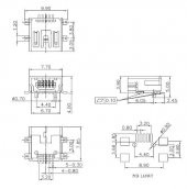 Mini Usb Type B Dişi 5 Pin Dip Pcb Soket thumbnail 2