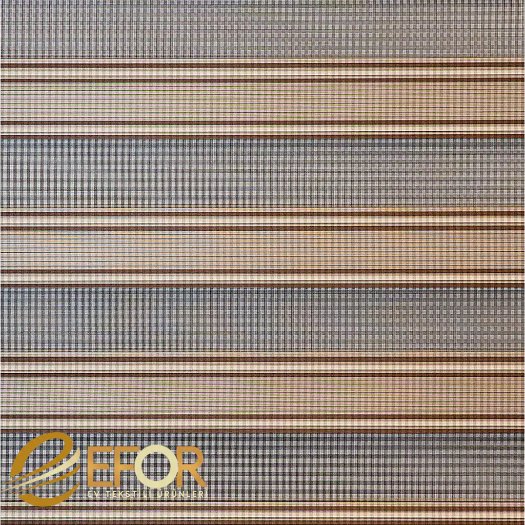 Kahverengi Dar Pileli Mutfak Serisi Polyester Zebra Perde thumbnail 6