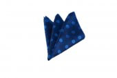Mavi Puantiyeli Mendilli Slim Kravat-Brianze SKY-2 thumbnail 3