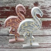 Ahşap Led Işıklı Pilli Flamingo Dekor thumbnail 5