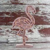 Ahşap Led Işıklı Pilli Flamingo Dekor thumbnail 8