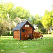 Mandu Isı Yalıtımlı Ahşap Köpek Kulübesi (Medıum) thumbnail 2